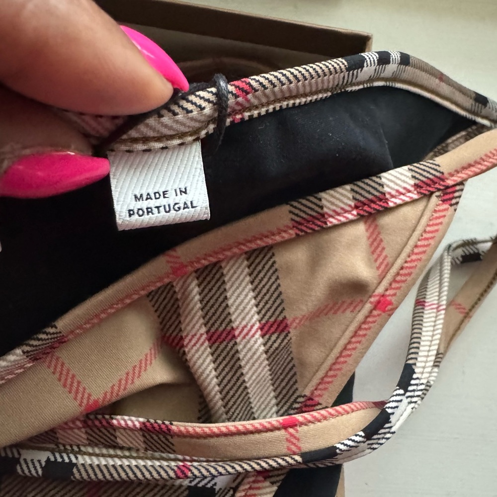 BURBERRY Check Triangle Archive Beige Bikini Bottoms Only size Large (Brand New) - Picture 5 of 9